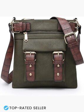 Soft Vegan Leather Crossbody Bag Messenger Shoulder Purse Travel Tote